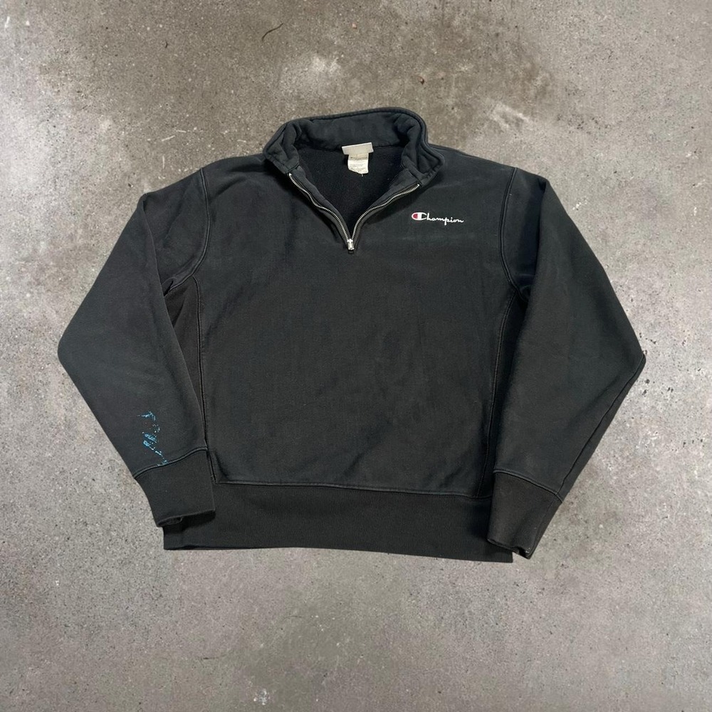 Champion Reverse Weave Y2K Vintage Black Quarter Zip